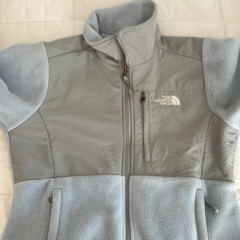 Light blue north face fleece, lightly used